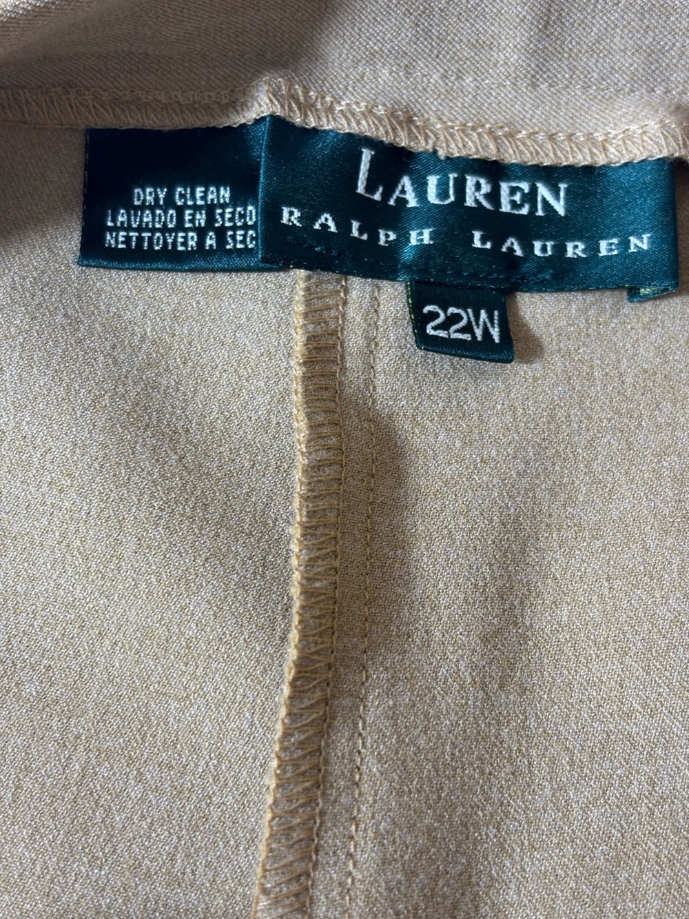 Lauren Ralph Lauren Balmoral Highlite Tailored Trousers Dress Pants Camel Sz 22W - Picture 9 of 16